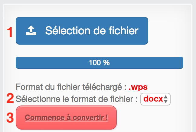 Comment convertir WPS en DOCX en ligne